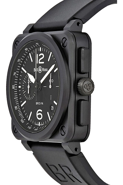 Bell &amp; Ross Mặt số đen mờ BR0394-BL-CE