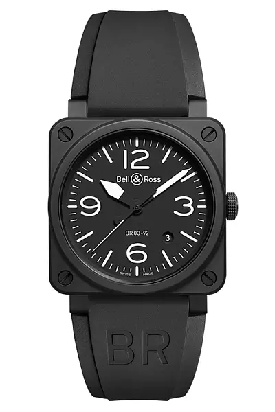 Bell &amp; Ross Mặt số đen mờ BR0392-BL-CE