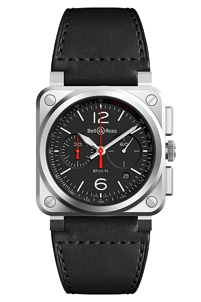 Bell &amp; Ross Thép Đen BR0394-BLC-ST/SCA