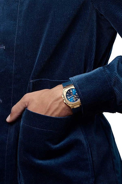 Bell &amp; Ross BR 05 Xanh Vàng BR05A-BLU-PG/SRB