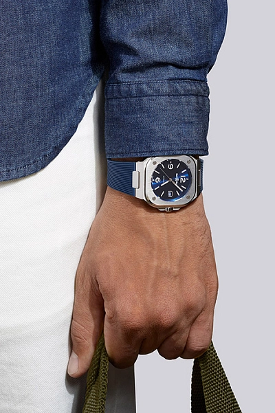 Bell &amp; Ross BR05 Thép Xanh BR05A-BLU-ST/SRB