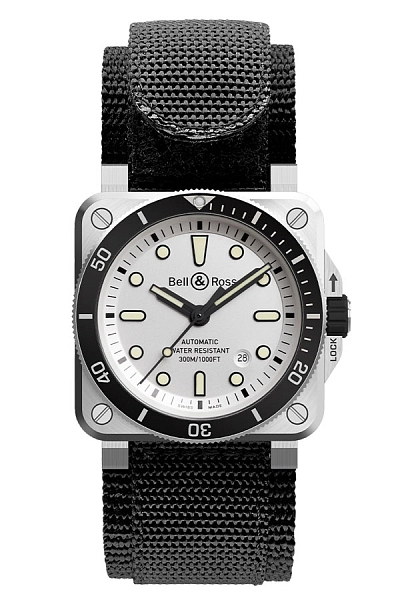 Bell &amp; Ross BR03-92 Diver Trắng BR0392-D-WH-ST/SRB