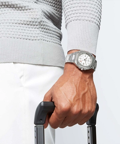Bell &amp; Ross BR 05 GMT Trắng BR05G-SI-ST/SST