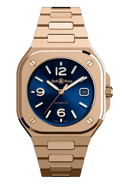 Bell &amp; Ross BR 05 Xanh Vàng BR05A-BLU-PG/SPG