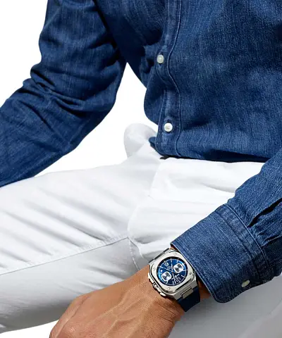 Bell &amp; Ross BR 05 Chrono Thép Xanh BR05C-BLU-ST/SRB