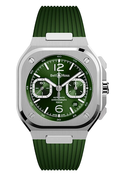 Bell &amp; Ross BR 05 Chrono Xanh Thép BR05C-GN-ST/SRB