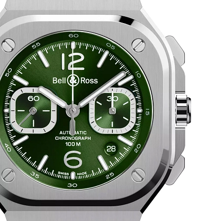 Bell &amp; Ross BR 05 Chrono Xanh Thép BR05C-GN-ST/SRB