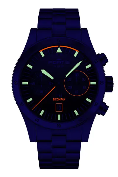 Fortis Flieger F-43 Bicompax Bản gốc trên dây đeo khối F4240004