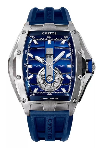 CVSTOS Challenge Mặt số thép xanh đôi A01108.4103001