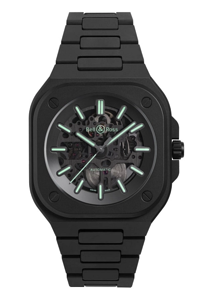 Bell &amp; Ross BR 05 Skeleton Black Lum Ceramic BR05A-BLM-SKCE/SCE