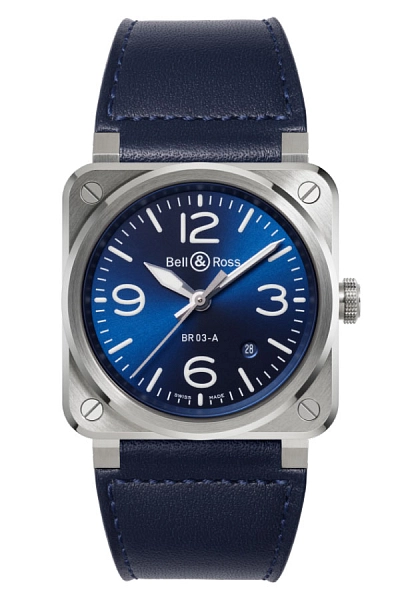 Bell &amp; Ross BR 03 Thép Xanh BR03A-BLU-ST/SCA
