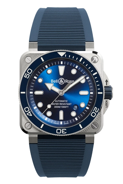 Bell &amp; Ross BR 03 Diver Thép Xanh BR03A-D-BLU-ST/SRB