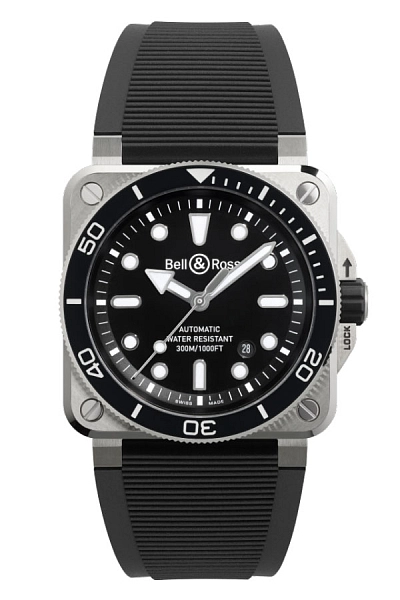 Bell &amp; Ross BR 03 Diver Đen Thép BR03A-D-BL-ST/SRB