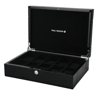 Hộp đựng đồng hồ Box Paul Design Gentlemen 10 Màu Đen Bóng