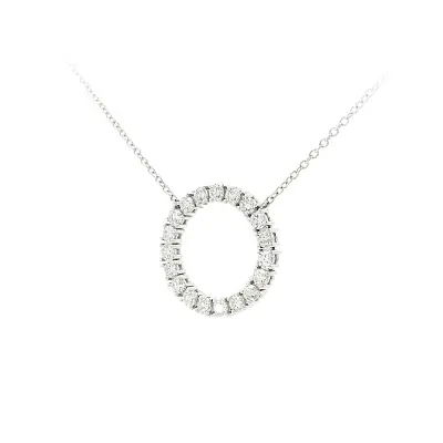 Vòng cổ vàng trắng bất hủ đính kim cương