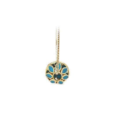 Mặt dây chuyền vàng cao cấp gắn ngọc lam (turquoise)