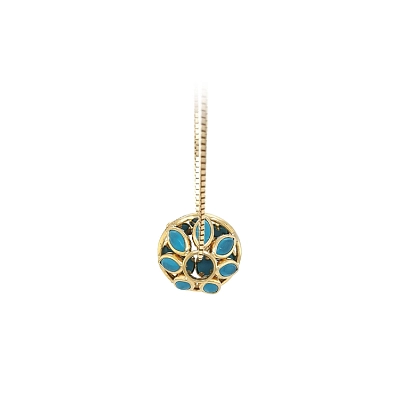 Mặt dây chuyền vàng cao cấp gắn ngọc lam (turquoise)