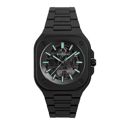 Bell &amp; Ross BR 05 Skeleton Black Lum Ceramic BR05A-BLM-SKCE/SCE