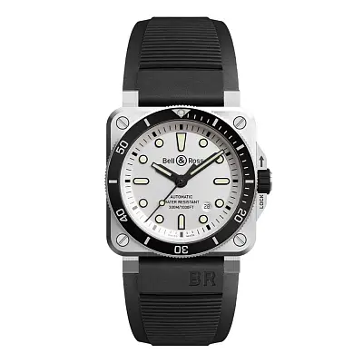 Bell &amp; Ross BR03-92 Diver Trắng BR0392-D-WH-ST/SRB