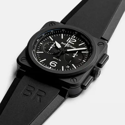 Bell &amp; Ross Mặt số đen mờ BR0394-BL-CE