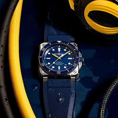 Bell &amp; Ross Diver Xanh BR0392-D-BU-ST/SRB