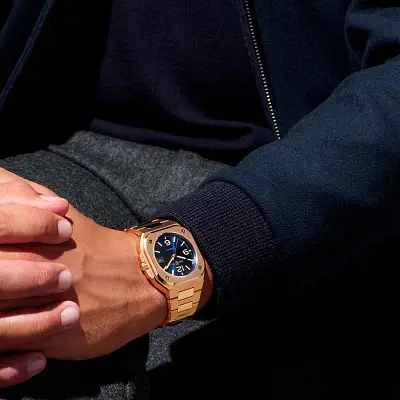 Bell &amp; Ross BR 05 Xanh Vàng BR05A-BLU-PG/SRB