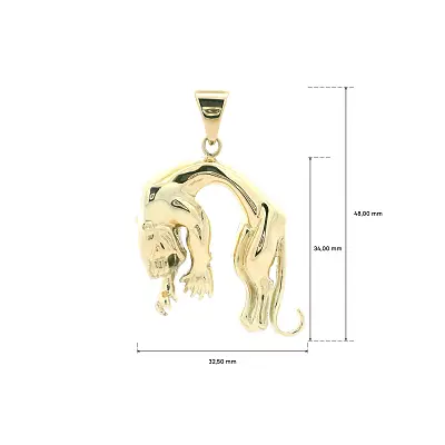 Mặt dây chuyền Báo bằng vàng 14K