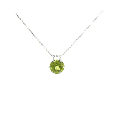 Mặt dây chuyền vàng trắng với đá peridot tự nhiên 2,00 ct