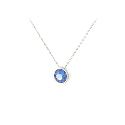 Mặt dây chuyền vàng trắng 18K với tanzanite 1,10 ct