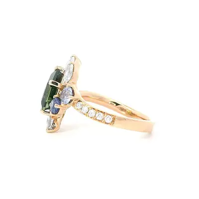 Vòng cổ sang trọng của thiên nhiên - Tourmaline kết hợp với sapphire và kim cương