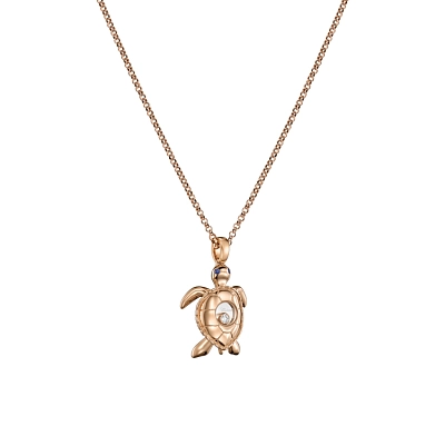 Vòng cổ Chopard Happy Diamonds hình rùa bằng vàng 79A187-5001