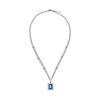 Vòng cổ sang trọng kết hợp ngọc aquamarine lấp lánh và ánh kim cương