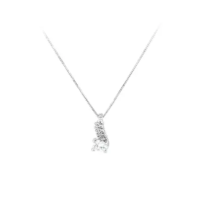 Vòng cổ với đá zircon trắng và vàng trắng