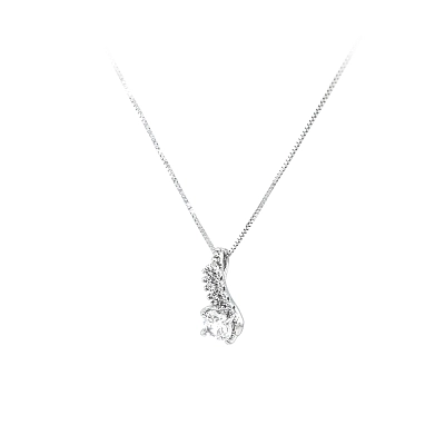 Vòng cổ với đá zircon trắng và vàng trắng
