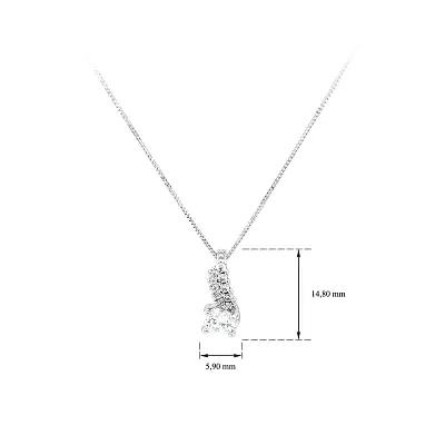 Vòng cổ với đá zircon trắng và vàng trắng