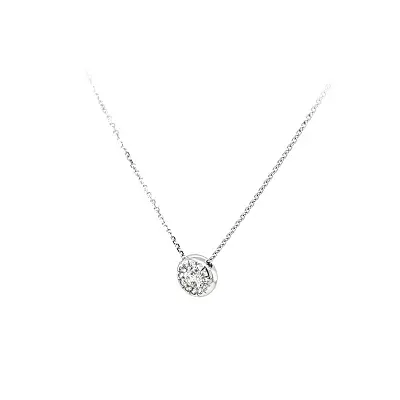 Vòng cổ với đá zircon trắng và vàng trắng