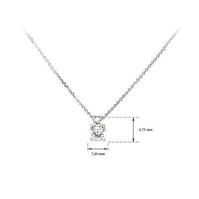 Vòng cổ với đá zircon trắng và vàng trắng