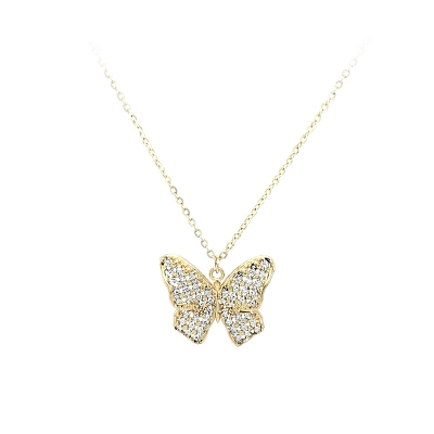Vòng cổ bướm vàng đính đá zirconia