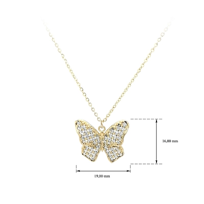 Vòng cổ bướm vàng đính đá zirconia