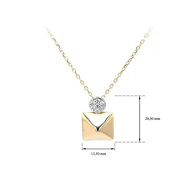 Vòng cổ đính đá zirconia bằng vàng