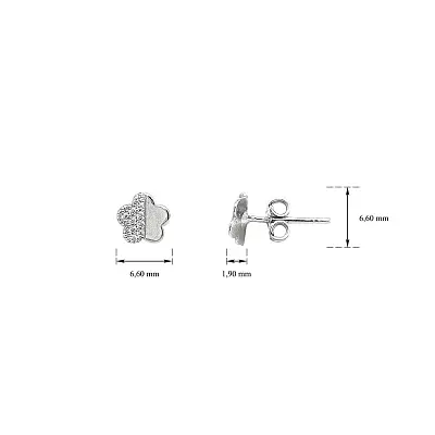 Khuyên tai hình hoa bằng vàng trắng đính đá zirconia