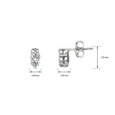 Khuyên tai bằng vàng trắng đính đá zircon trắng