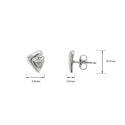 Khuyên tai bằng vàng trắng đính đá zircon trắng