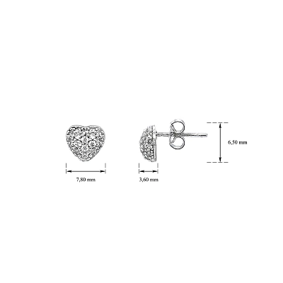 Vòng tai làm từ vàng trắng kết hợp với đá zircon