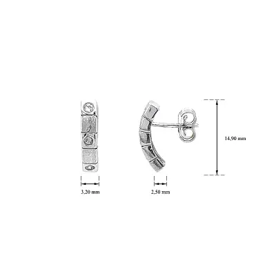 Vòng tai vàng trắng tinh khiết với đá zircon lấp lánh