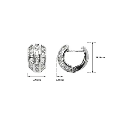 Vòng tai tròn với đá zircon trắng vàng