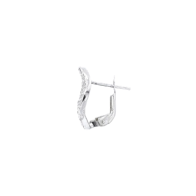 Khuyên tai bằng vàng trắng đính đá zircon trắng