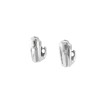 Khuyên tai bằng vàng trắng đính đá zircon trắng