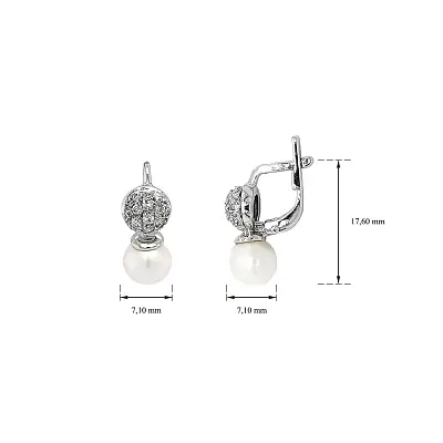 Vòng tai ngọc trai trắng vàng