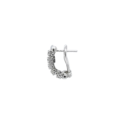 Khuyên tai bằng vàng trắng đính đá zircon trắng